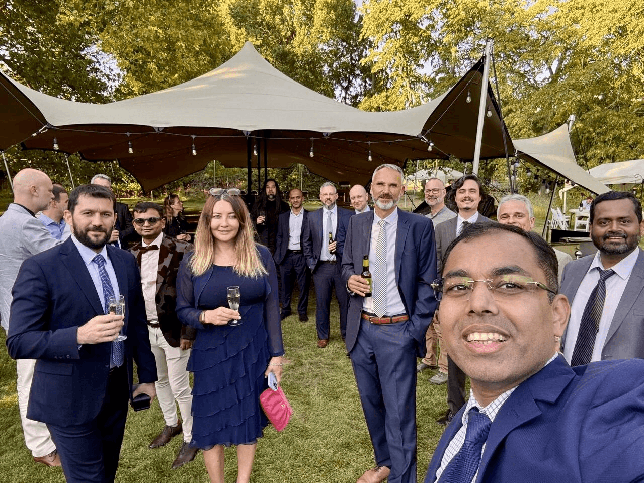 Gala Dinner Reception at Magdalen College Gardens with my Cohort